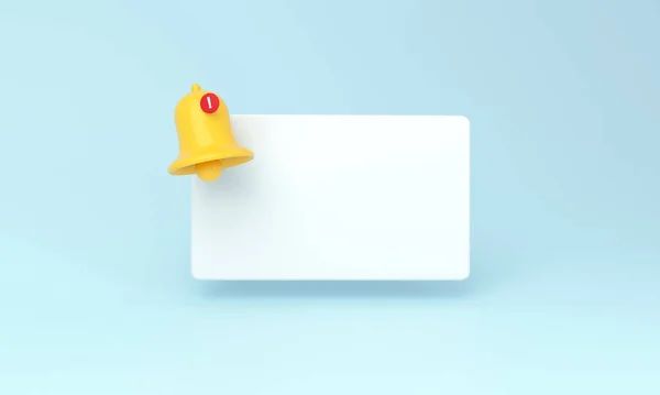 Notification Bell Icon Empty Reminder Pop Blue Background Rendering — 图库照片