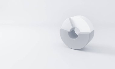 Circle data graph on white background, graphic interface data analysis. 3d rendering.