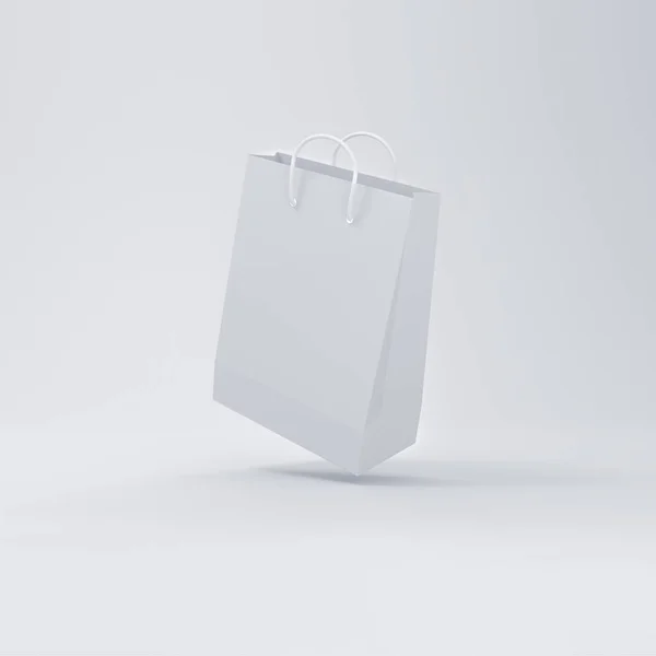 Shopping Bag Levitating Minimal White Background Rendering — Stock fotografie