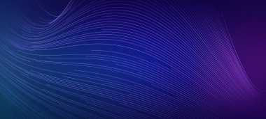 Veri akışı panoramik teknolojik arka plan için çizgiler şeklinde. Zincir konseptini engelle.