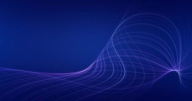 Soyut dalga parçacığı metaevren veya engelleme zinciri verileriyle noktalar. Teknoloji geçmişi. 4K video.