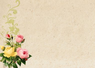 Gül ve çiçek süsleme romantik vintage retro arka plan