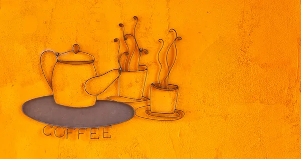 Panneau café sur le mur — Photo