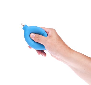 Beyaz arka plan üzerinde izole kauçuk toz blower