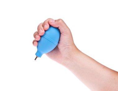 Beyaz arka plan üzerinde izole kauçuk toz blower