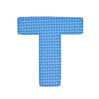 Beyaz arka plan üzerinde izole alfabe oyuncak parça