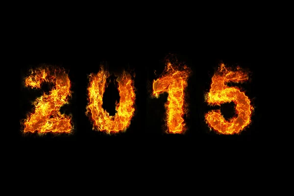 Year 2015 on fire — Stock Photo, Image