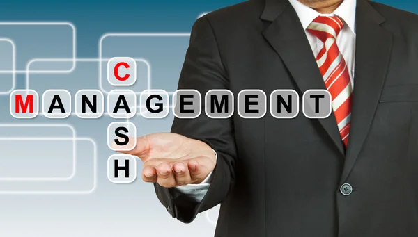 Uomo d'affari con formulazione Cash Management — Foto Stock