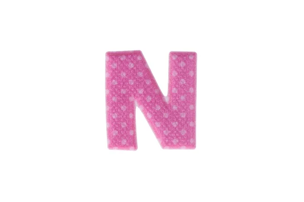 Alfabeto N isolado em fundo branco — Fotografia de Stock