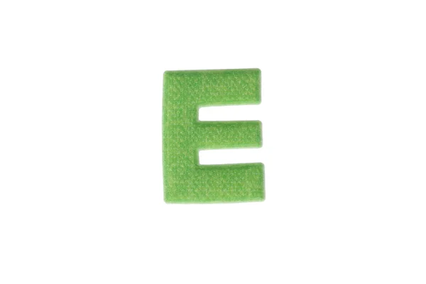 Alfabeto E isolado em fundo branco — Fotografia de Stock