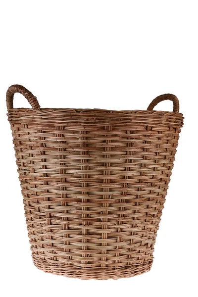 Empty Wooden Basket on White Background — Stock Photo, Image