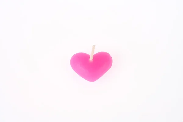 Pink Heart Candle — Stock Photo, Image