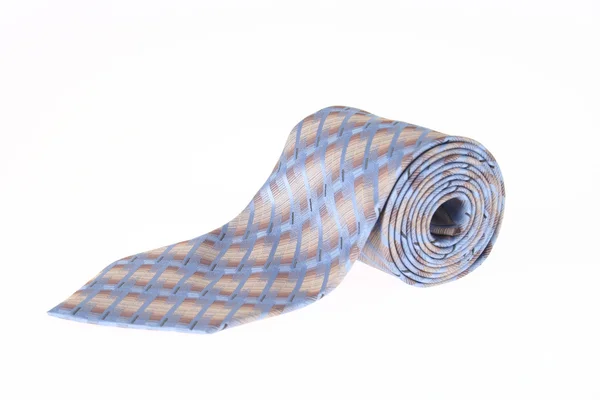 Izole mavi rulo kravat yakın çekim — Stok fotoğraf