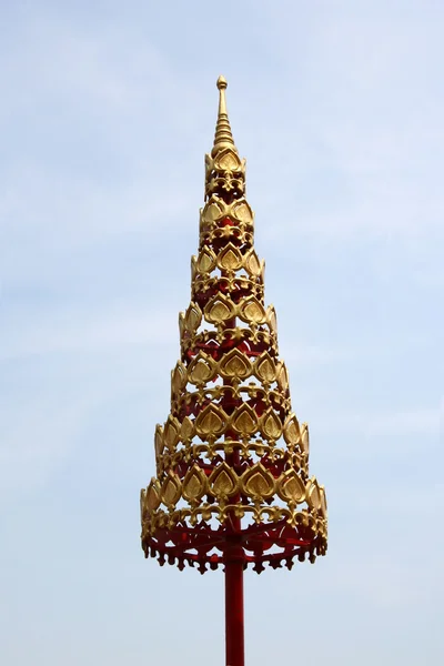 Tiered Golden Umbrella in a temple in Thailand — Zdjęcie stockowe