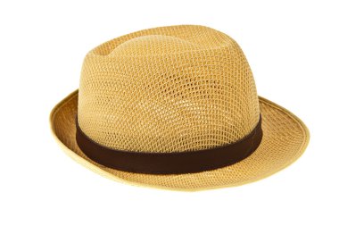 Beautiful traditional Panama hat isolated on white background