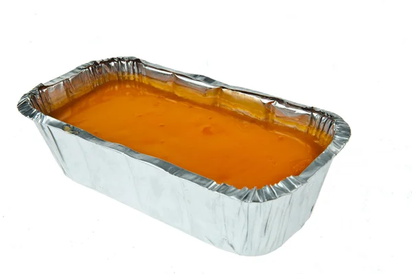Smör tårta toppning med gelé orange — Stockfoto