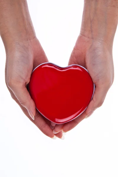 Red heart in hand — Stock Photo, Image