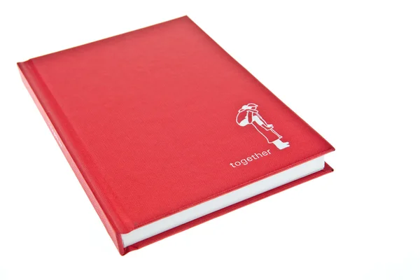 Красная обложка книги с формулировками вместе — стоковое фото