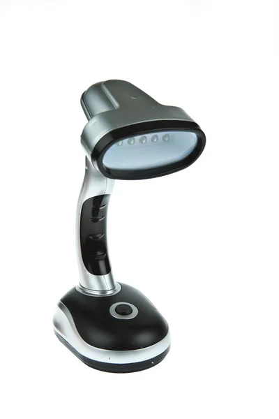 Použité stříbrné stolní lampa izolovaných na bílém pozadí — Stock fotografie