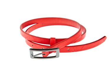 Beyaz arka plan üzerinde izole kırmızı kadın tarzı kemer