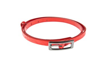 Beyaz arka plan üzerinde izole kırmızı kadın tarzı kemer