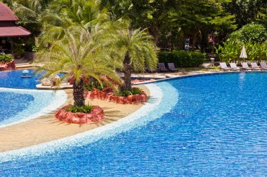 tropikal Resort'ta yüzme havuzu