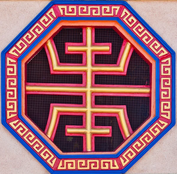 Logga på väggen i kinesiska templ — Stockfoto