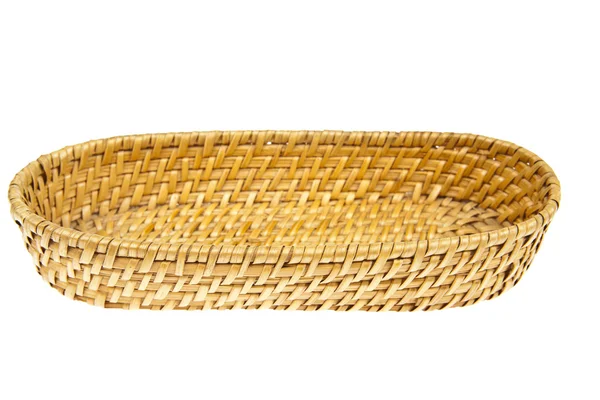 Wicker basket isolated on white background — Stock Photo, Image