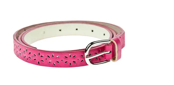 Cinturón estilo mujer rosa aislado sobre fondo blanco — Foto de Stock