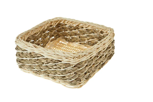 Wicker box isolerad på vit bakgrund — Stockfoto