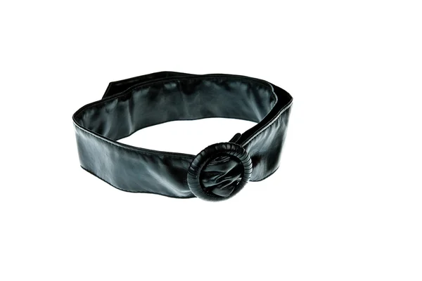 Cinturão preto senhora isolado no fundo branco — Fotografia de Stock
