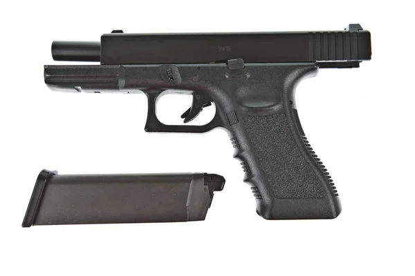 Airsoft hand gun and magazine, glock model — Stock Photo, Image