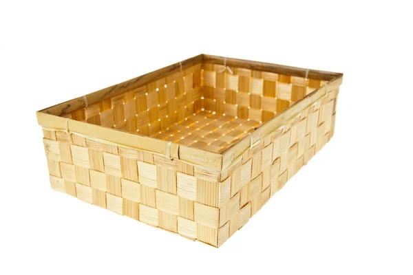 Wicker box isolerad på vit bakgrund — Stockfoto