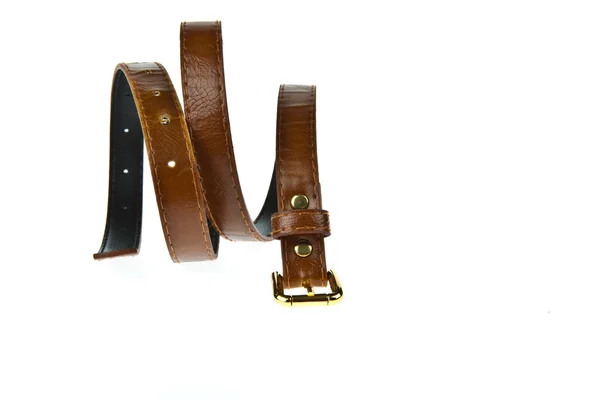 Cinturón marrón aislado sobre fondo blanco — Foto de Stock