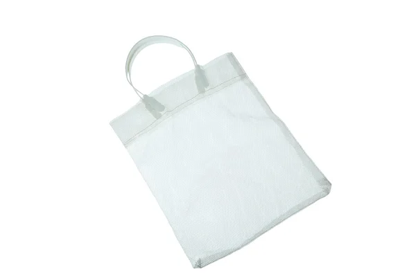 Белая сумка на белом фоне — стоковое фото