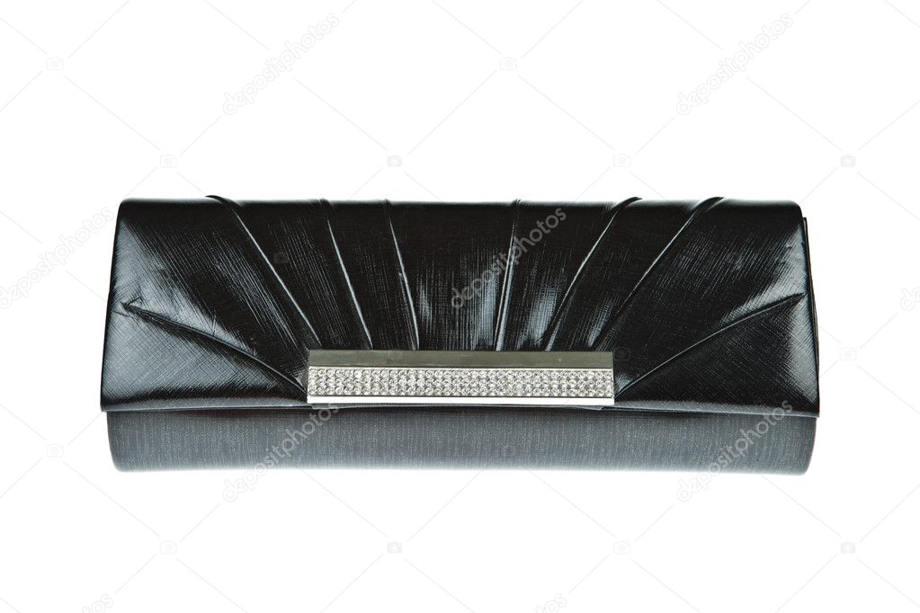 Black woman purse isolated on white background