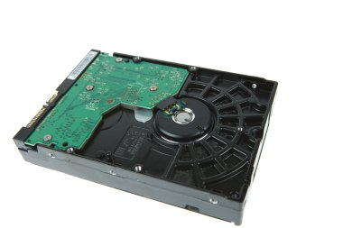 Beyaz arka plan üzerinde izole eski sabit disk sürücüsü