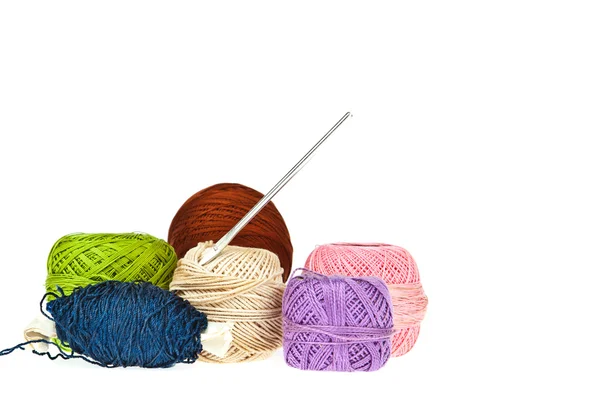 Colorful knitting wool balls — Stock Photo, Image