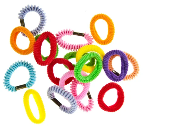 Colorful hair elastic isolated on white background — Stock Photo, Image