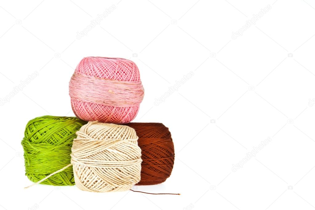Colorful knitting wool balls