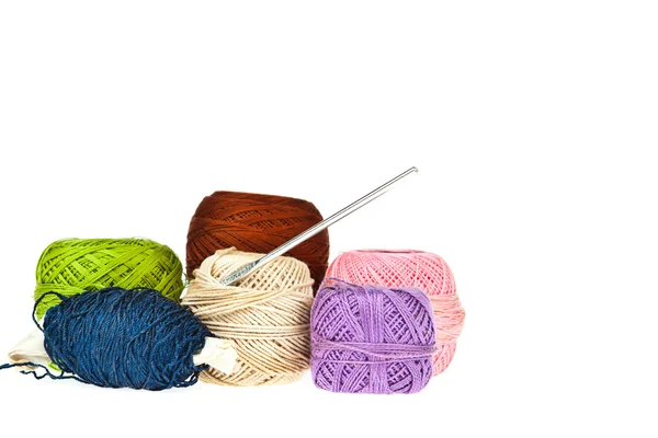 Colorful knitting wool balls — Stock Photo, Image