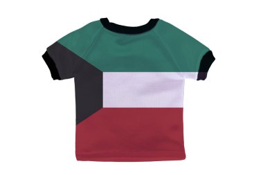 Kuveyt bayrağı beyaz zemin üzerine izole küçük gömlek