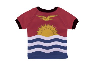 kiribati bayrak beyaz zemin üzerine izole küçük gömlek
