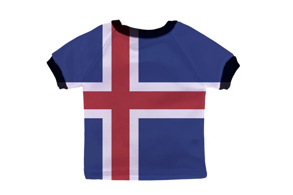 पांढरा पार्श्वभूमीवर वेगळे आइसलँड ध्वज असलेले लहान शर्ट — स्टॉक फोटो, इमेज
