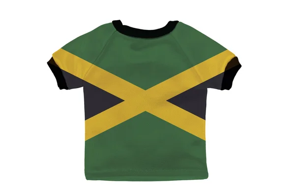 Camisa pequena com bandeira da Jamaica isolada no fundo branco — Fotografia de Stock
