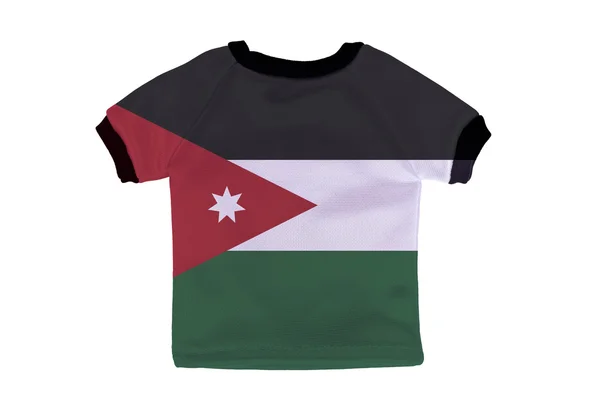 Camisa pequeña con bandera de Jordania aislada sobre fondo blanco — Foto de Stock