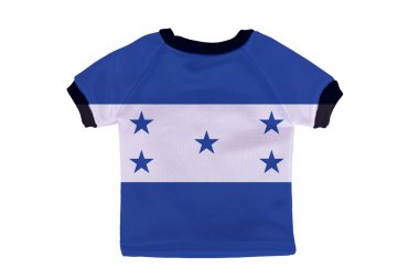 Beyaz arka plan üzerinde izole honduras bayrağı ile küçük gömlek