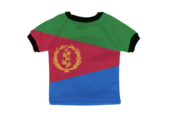 Kleine shirt met eritrea vlag geïsoleerd op witte achtergrond — Stockfoto
