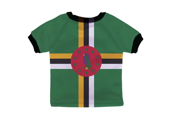 Camisa pequena com bandeira Dominica isolada no fundo branco — Fotografia de Stock