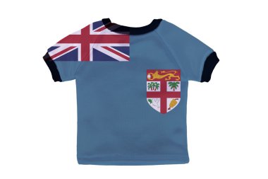 fiji bayrak beyaz zemin üzerine izole küçük gömlek